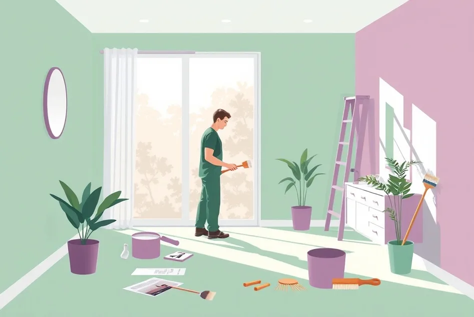 Intérieur rénové après travaux de peinture à Comines